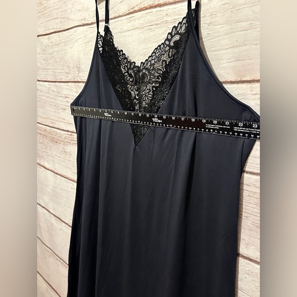 5XL Black Laced Trim Satin Slip/Cami 
Perfect for Layering - Picture 4 of 6